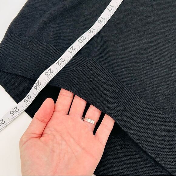 OVLA black sweater with sheer black polka dot sleeves size medium - Picture 6 of 8